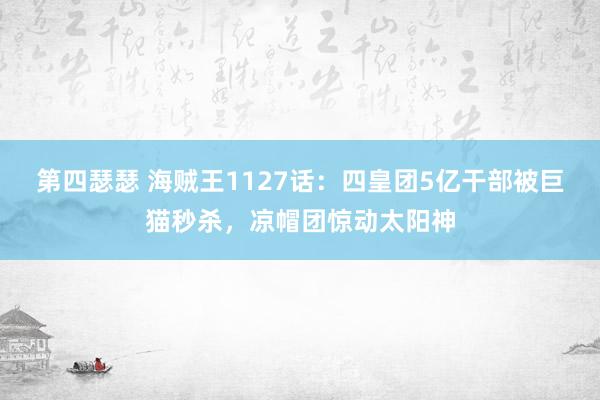 第四瑟瑟 海贼王1127话：四皇团5亿干部被巨猫秒杀，凉帽团惊动太阳神