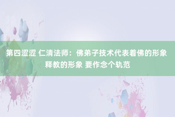 第四涩涩 仁清法师：佛弟子技术代表着佛的形象 释教的形象 要作念个轨范