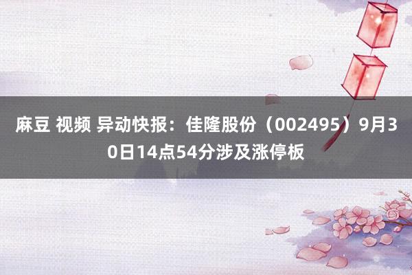 麻豆 视频 异动快报：佳隆股份（002495）9月30日14点54分涉及涨停板