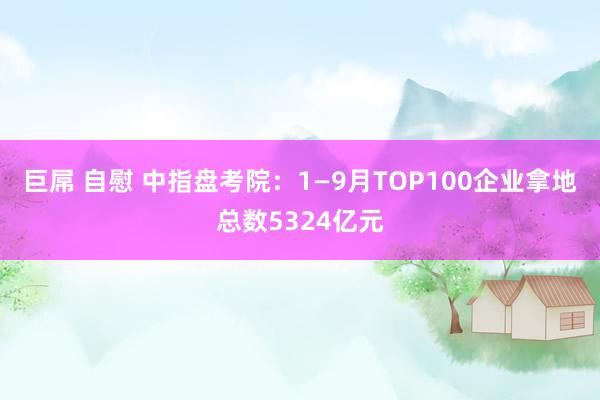 巨屌 自慰 中指盘考院：1—9月TOP100企业拿地总数5324亿元