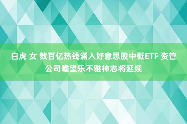 白虎 女 数百亿热钱涌入好意思股中概ETF 资管公司瞻望乐不雅神志将延续