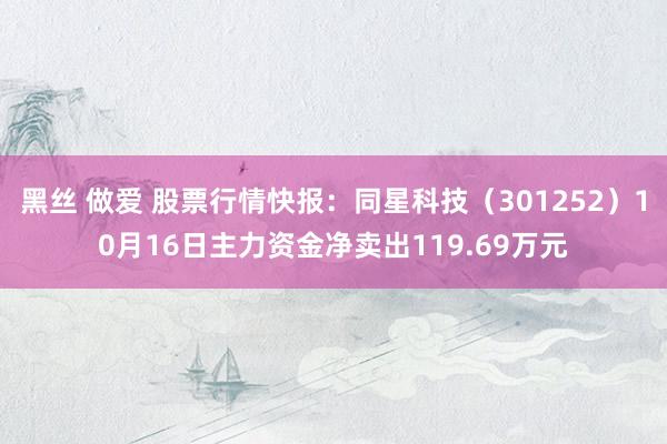 黑丝 做爱 股票行情快报：同星科技（301252）10月16日主力资金净卖出119.69万元