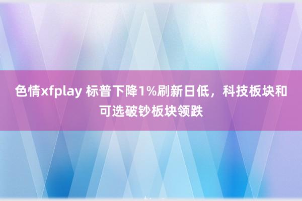 色情xfplay 标普下降1%刷新日低，科技板块和可选破钞板块领跌