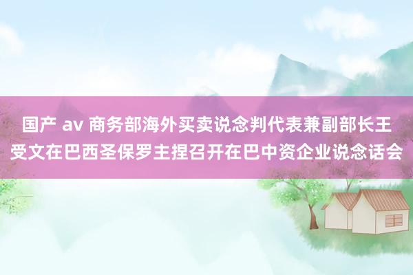 国产 av 商务部海外买卖说念判代表兼副部长王受文在巴西圣保罗主捏召开在巴中资企业说念话会