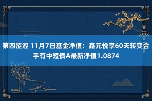 第四涩涩 11月7日基金净值：鑫元悦享60天转变合手有中短债A最新净值1.0874