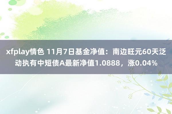 xfplay情色 11月7日基金净值：南边旺元60天泛动执有中短债A最新净值1.0888，涨0.04%