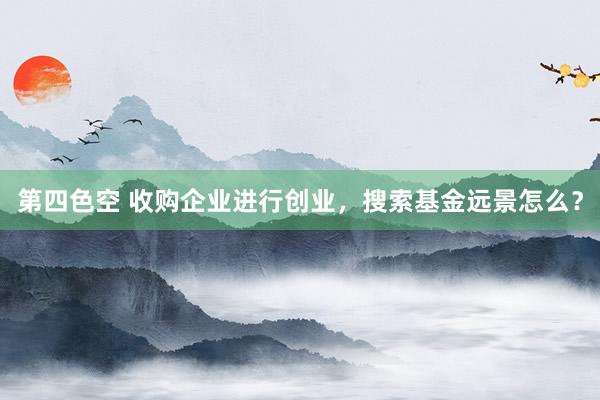 第四色空 收购企业进行创业，搜索基金远景怎么？