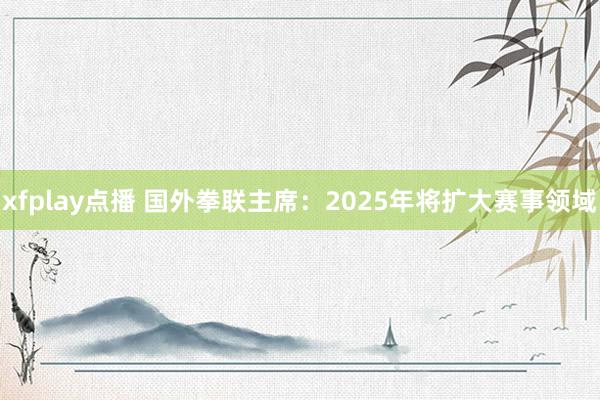 xfplay点播 国外拳联主席：2025年将扩大赛事领域