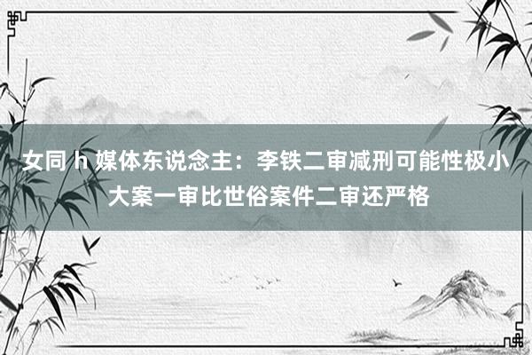 女同 h 媒体东说念主：李铁二审减刑可能性极小 大案一审比世俗案件二审还严格