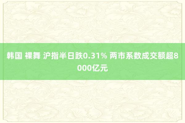 韩国 裸舞 沪指半日跌0.31% 两市系数成交额超8000亿元