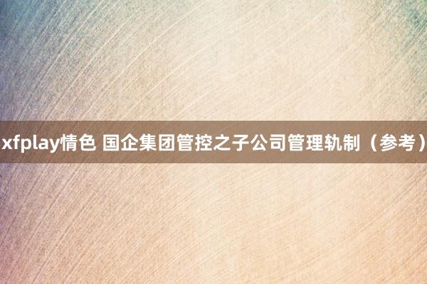 xfplay情色 国企集团管控之子公司管理轨制（参考）