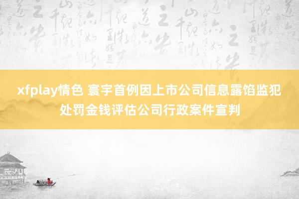 xfplay情色 寰宇首例因上市公司信息露馅监犯处罚金钱评估公司行政案件宣判