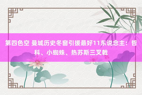 第四色空 曼城历史冬窗引援最好11东说念主：哲科、小蜘蛛、热苏斯三叉戟