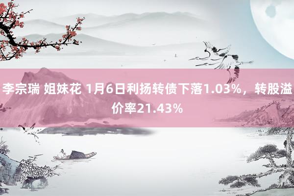 李宗瑞 姐妹花 1月6日利扬转债下落1.03%，转股溢价率21.43%