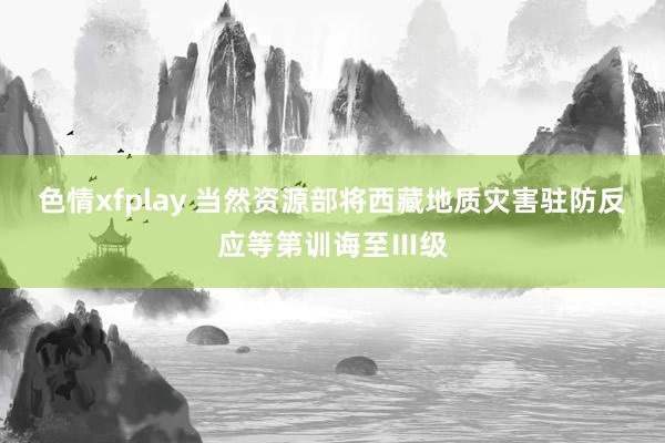 色情xfplay 当然资源部将西藏地质灾害驻防反应等第训诲至Ⅲ级