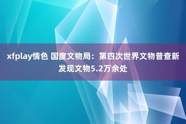 xfplay情色 国度文物局：第四次世界文物普查新发现文物5.2万余处